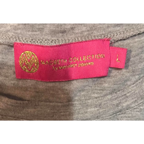 Macbeth Collection Gray Metallic Palm Tree Shirt Size Large - Picture 2 of 3